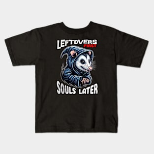 Possum Grim Reaper:  "Leftovers First, Souls Later" | Funny Kids T-Shirt